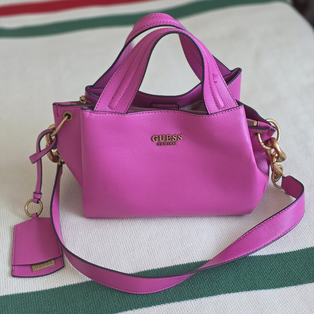 Guess Zed Fuchia Pink Girlfriend Carryall Small Purse Handbag